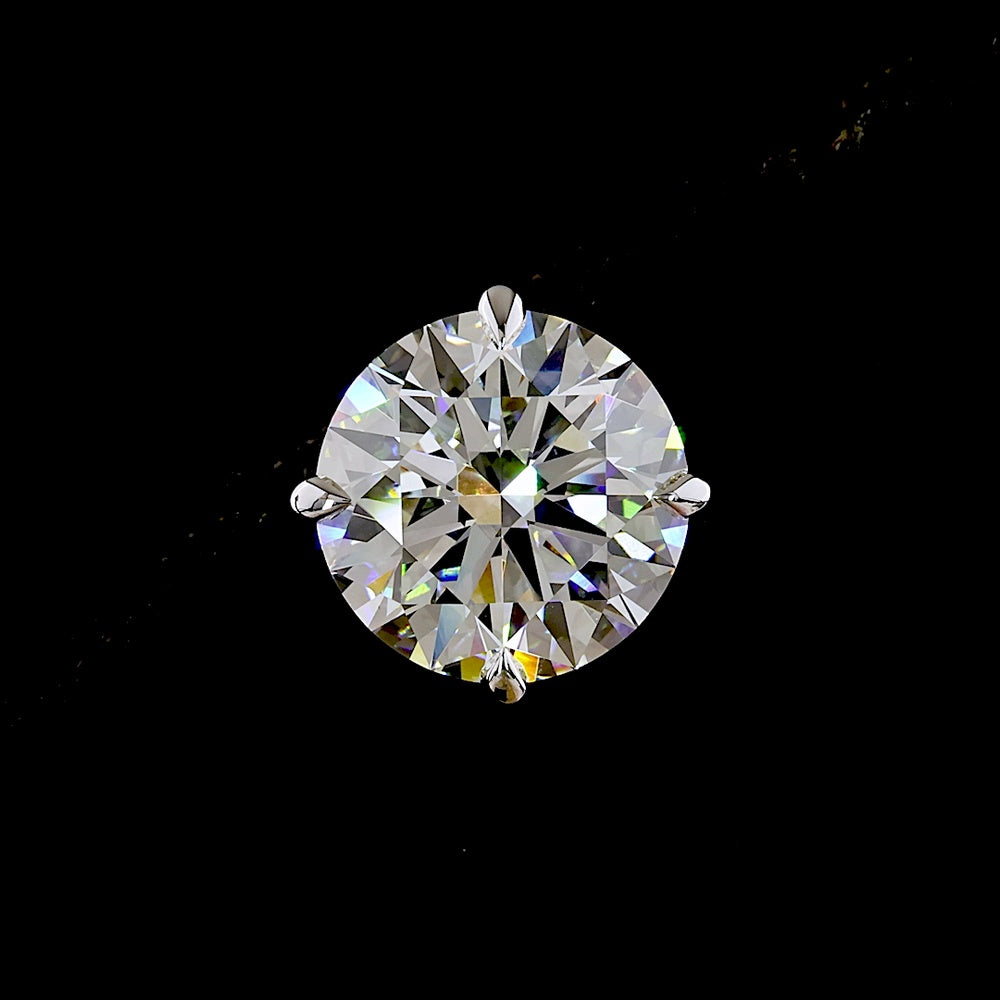 14K White Gold Round Brilliant Cut Lab Diamond Stud Earrings - 6.52 Carat Total Weight (E-F Color, VS1 Clarity) with Four Prong Setting - Covaloro Fine Jewelry