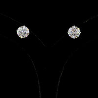 14K White Gold Round Brilliant Cut Lab Diamond Stud Earrings - 7.57 Carat Total Diamond Weight (F VS1) - Covaloro Fine Jewelry