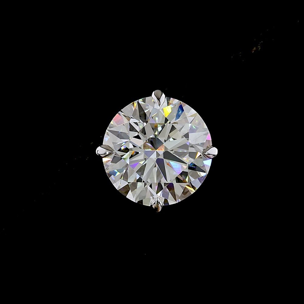 14K White Gold Round Brilliant Cut Lab Diamond Stud Earrings - 7.57 Carat Total Diamond Weight (F VS1) - Covaloro Fine Jewelry