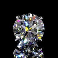 14K White Gold Round Brilliant Cut Lab Diamond Stud Earrings with Halo - 3.62 Carat Total Weight (E-F Color, VS1-VVS2 Clarity) - Covaloro Fine Jewelry