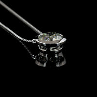 14K White Gold Round Brilliant Cut Lab-Grown Diamond Solitaire Pendant with Bezel Setting - 4.08 Carat Total Weight, E-F Color, VVS2 Clarity, IGI Certified - Covaloro Fine Jewelry