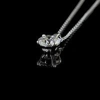 14K White Gold Round Brilliant Cut Solitaire Pendant with 0.73 Carat Lab Grown Diamond, E Color VS Clarity - Covaloro Fine Jewelry