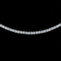 14K White Gold Round Brilliant Cut Tennis Necklace with 3.54 Carats of Lab-Grown Diamonds (E-F Color, VS Clarity) - 366 Prong-Set Stones - Covaloro Fine Jewelry