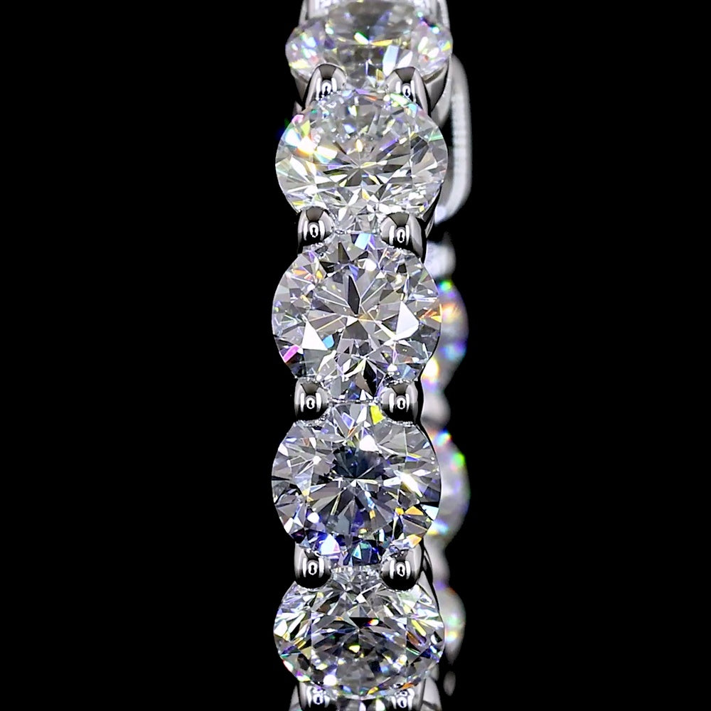 14K White Gold Round Brilliant Huggie Earrings with Prong-Set Lab Diamonds - 1.58 Carats Total Diamond Weight - Covaloro Fine Jewelry