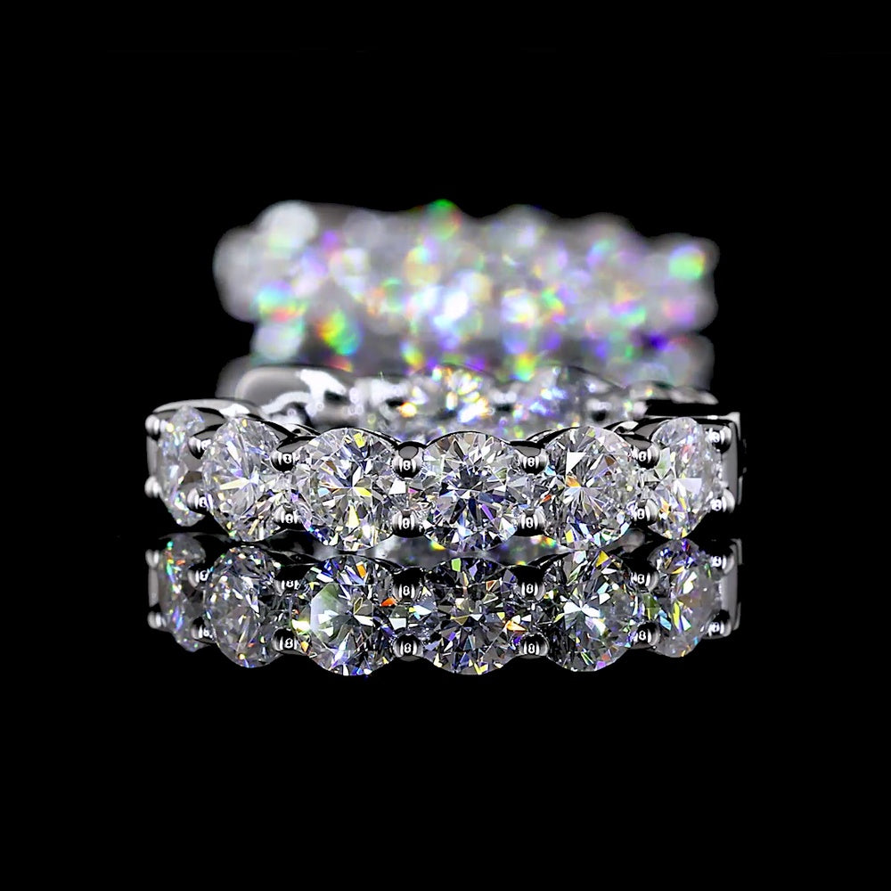 14K White Gold Round Brilliant Huggie Earrings with Prong-Set Lab Diamonds - 1.58 Carats Total Diamond Weight - Covaloro Fine Jewelry