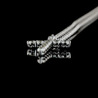 14K White Gold Round Brilliant Lab Diamond Cross Pendant - 0.62 Carats Total Diamond Weight (E-F Color, VS1 Clarity, 11 Prong-Set Stones) - Covaloro Fine Jewelry