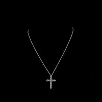 14K White Gold Round Brilliant Lab Diamond Cross Pendant - 1.96 Carat Total Weight with E-F Color VS Clarity - Covaloro Fine Jewelry