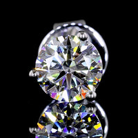14K White Gold Round Brilliant Lab Diamond Martini Stud Earrings - 0.99 Carats Total Diamond Weight, D VS1 - Covaloro Fine Jewelry