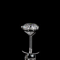 14K White Gold Round Brilliant Lab Diamond Martini Stud Earrings - 0.99 Carats Total Diamond Weight, D VS1 - Covaloro Fine Jewelry