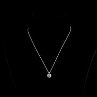 14K White Gold Round Brilliant Lab Diamond Pendant Necklace - 2.15 Carat Total Weight (2.09 Carat Center Stone, E VS2) with Accent Diamonds - Covaloro Fine Jewelry