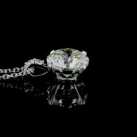 14K White Gold Round Brilliant Lab Diamond Pendant Necklace - 2.15 Carat Total Weight (2.09 Carat Center Stone, E VS2) with Accent Diamonds - Covaloro Fine Jewelry