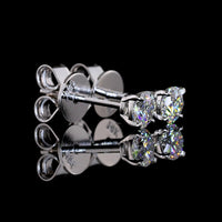 14K White Gold Round Brilliant Lab Diamond Stud Earrings - 0.49 Carat Total Weight, E-F Color, VS Clarity - Covaloro Fine Jewelry