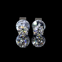 14K White Gold Round Brilliant Lab Diamond Stud Earrings - 0.49 Carat Total Weight, E-F Color, VS Clarity - Covaloro Fine Jewelry