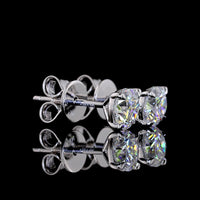 14K White Gold Round Brilliant Lab Diamond Stud Earrings - 0.79 Carat Total Weight (E-F Color, VS2 Clarity) - Covaloro Fine Jewelry