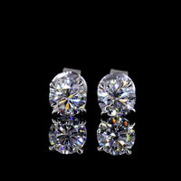 14K White Gold Round Brilliant Lab Diamond Stud Earrings - 0.79 Carat Total Weight (E-F Color, VS2 Clarity) - Covaloro Fine Jewelry