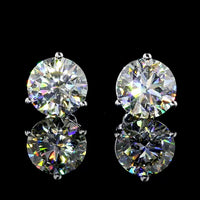 14K White Gold Round Brilliant Martini Stud Earrings with IGI Certified Lab Diamonds - 6.05 Carat Total Diamond Weight - Covaloro Fine Jewelry