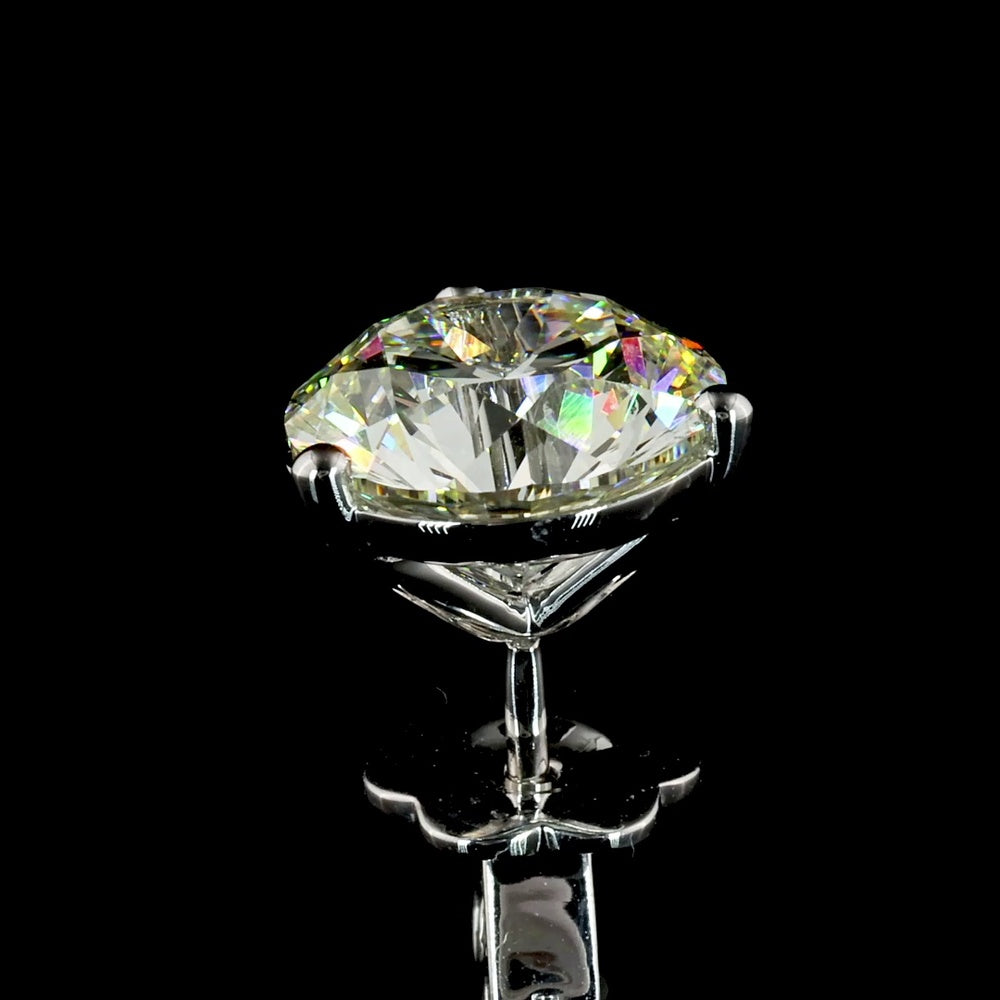 14K White Gold Round Brilliant Martini Stud Earrings with IGI Certified Lab Diamonds - 6.05 Carat Total Diamond Weight - Covaloro Fine Jewelry