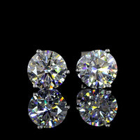 14K White Gold Round Brilliant Martini Stud Earrings with Lab Diamonds - 2.51 Carat Total Weight, D VS1 - Covaloro Fine Jewelry