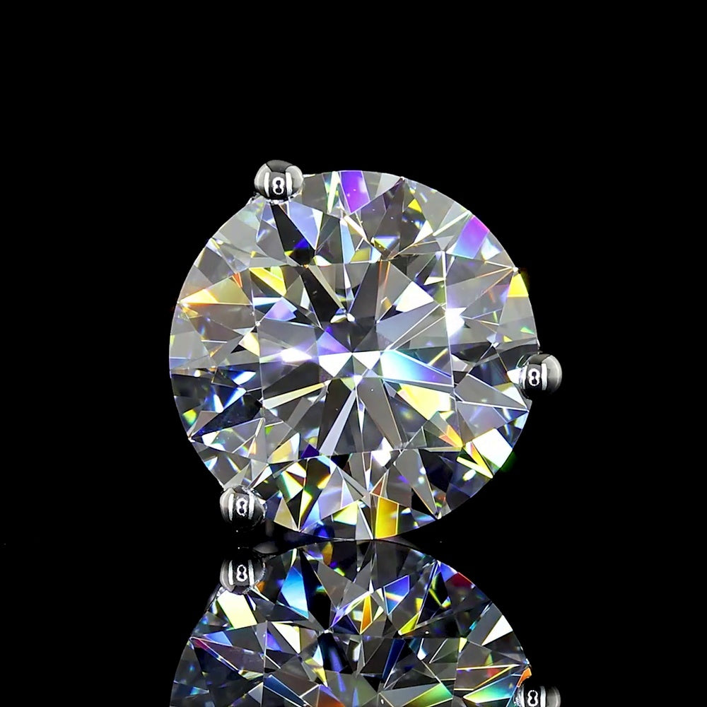 14K White Gold Round Brilliant Martini Stud Earrings with Lab Diamonds - 2.51 Carat Total Weight, D VS1 - Covaloro Fine Jewelry