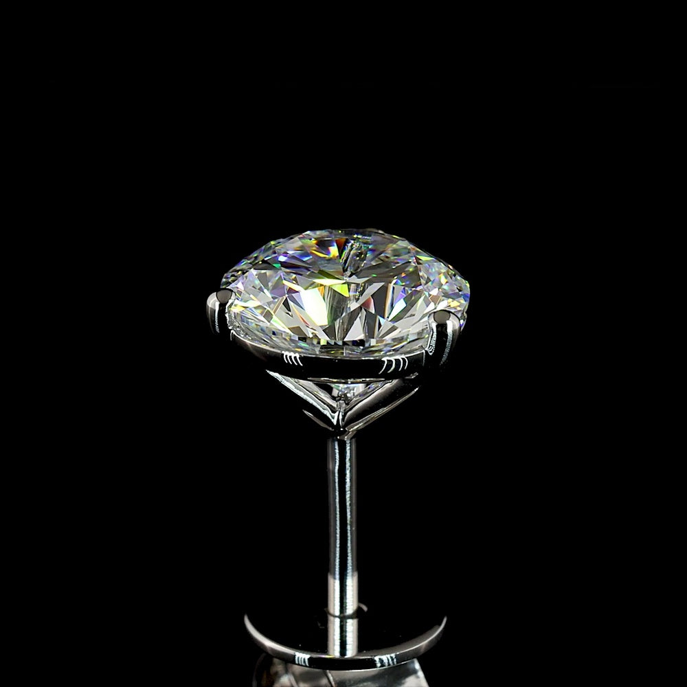 14K White Gold Round Brilliant Martini Stud Earrings with Lab Diamonds - 2.51 Carat Total Weight, D VS1 - Covaloro Fine Jewelry