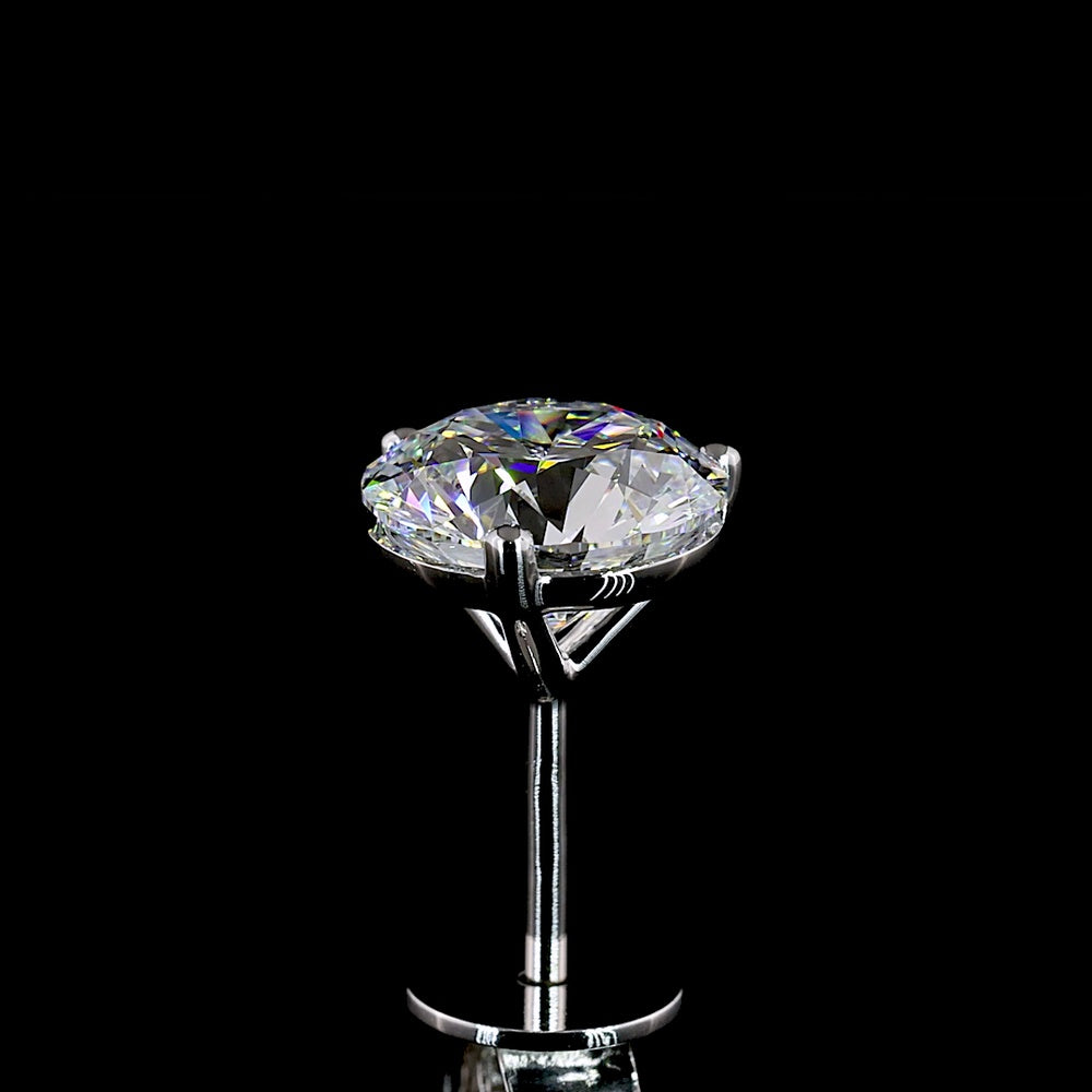 14K White Gold Round Brilliant Martini Stud Earrings with Lab Grown E-F VVS2 Diamonds - 2.02 Carats Total Diamond Weight - Covaloro Fine Jewelry