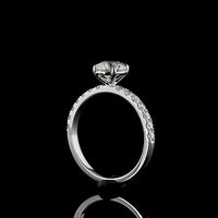 14K White Gold Round Brilliant Solitaire Diamond Shank Ring with 1.01 Carat D VVS1 Center Stone and 0.42 Carat Accent Diamonds - 1.43 Carat Total Diamond Weight - Covaloro Fine Jewelry