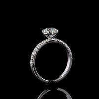 14K White Gold Round Brilliant Solitaire Diamond Shank Ring with 1.01 Carat D VVS1 Center Stone and 0.42 Carat Accent Diamonds - 1.43 Carat Total Diamond Weight - Covaloro Fine Jewelry