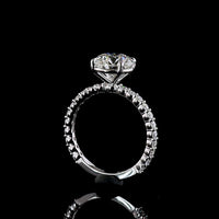 14K White Gold Round Brilliant Solitaire Engagement Ring with Diamond Shank - 2.56 Carat Center E VVS2 Lab Diamond, Total 3.22 Carats - Covaloro Fine Jewelry