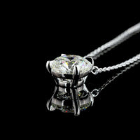 14K White Gold Round Brilliant Solitaire Pendant with Lab-Grown Diamond - 2.02 Carat Total Weight, E-F Color, VVS1 Clarity - Covaloro Fine Jewelry