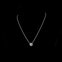 14K White Gold Round Cluster Pendant with 9 Brilliant Cut Lab Grown Diamonds - 1.16 Carats Total Diamond Weight - Covaloro Fine Jewelry