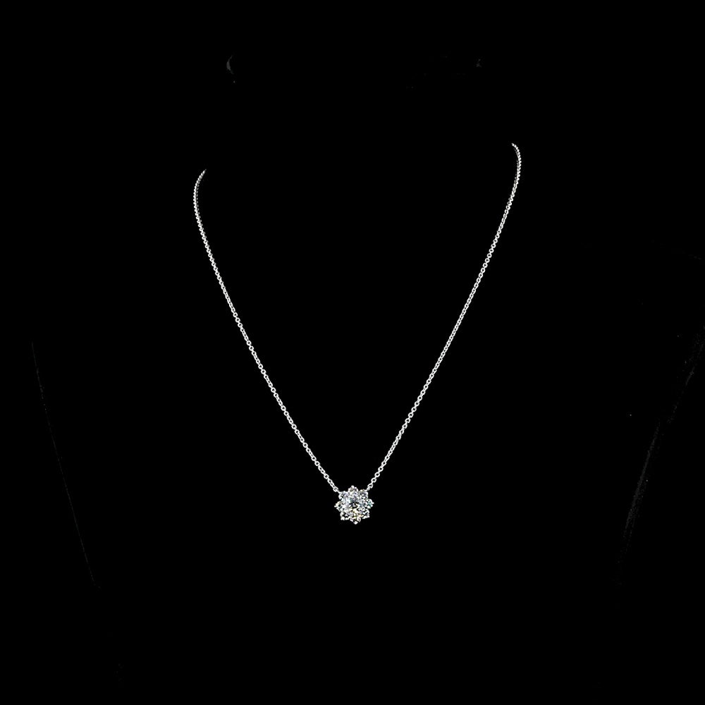 14K White Gold Round Cluster Pendant with 9 Brilliant Cut Lab Grown Diamonds - 1.16 Carats Total Diamond Weight - Covaloro Fine Jewelry