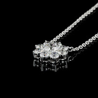 14K White Gold Round Cluster Pendant with 9 Brilliant Cut Lab Grown Diamonds - 1.16 Carats Total Diamond Weight - Covaloro Fine Jewelry