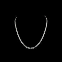 14K White Gold Round Cut Lab Diamond Riviera Necklace - 15.29 Carat Total Weight (E-F Color, VS Clarity, 138 Stones) - Covaloro Fine Jewelry
