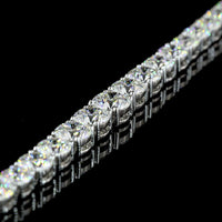 14K White Gold Round Cut Lab Diamond Riviera Necklace - 15.29 Carat Total Weight (E-F Color, VS Clarity, 138 Stones) - Covaloro Fine Jewelry