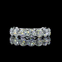 14K White Gold Round Cut Lab Diamond U-Prong Eternity Band - 3.29 Carat Total Diamond Weight - Covaloro Fine Jewelry