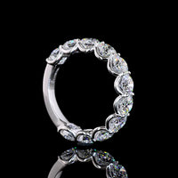 14K White Gold Round Cut Lab Diamond U-Prong Eternity Band - 3.29 Carat Total Diamond Weight - Covaloro Fine Jewelry