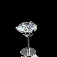 14K White Gold Round Cut Martini Stud Earrings with Lab Grown D VS1 Diamonds - 1.82 Carat Total Weight - Covaloro Fine Jewelry