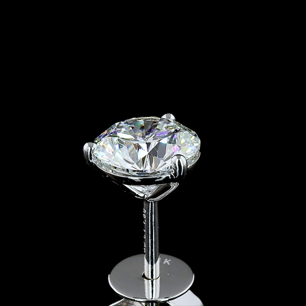 14K White Gold Round Cut Martini Stud Earrings with Lab Grown D VS1 Diamonds - 1.82 Carat Total Weight - Covaloro Fine Jewelry