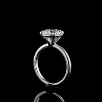 14K White Gold Round Cut Solitaire Engagement Ring with 3.53 Carat Lab Grown F VVS2 Diamond - IGI Certified - Covaloro Fine Jewelry
