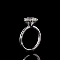 14K White Gold Round Cut Solitaire Engagement Ring with 3.53 Carat Lab Grown F VVS2 Diamond - IGI Certified - Covaloro Fine Jewelry