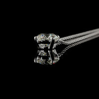 14K White Gold Round-Cut Solitaire Pendant with 3.03 Carat Lab Diamond - E-F Color, VVS2 Clarity, Four-Prong Setting - Covaloro Fine Jewelry