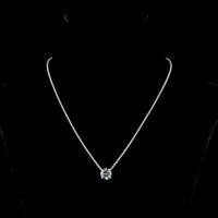 14K White Gold Round-Cut Solitaire Pendant with 3.03 Carat Lab Diamond - E-F Color, VVS2 Clarity, Four-Prong Setting - Covaloro Fine Jewelry