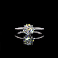 14K White Gold Round Cut Solitaire Ring with 1.25 Carat Lab Diamond (D Color, VVS2 Clarity) - IGI Certified - Covaloro Fine Jewelry