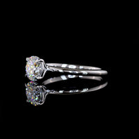14K White Gold Round Cut Solitaire Ring with 1.25 Carat Lab Diamond (D Color, VVS2 Clarity) - IGI Certified - Covaloro Fine Jewelry