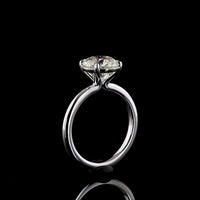 14K White Gold Round Cut Solitaire Ring with Lab-Grown 2.58 Carat E-F VVS2 Brilliant Diamond - IGI Certified - Covaloro Fine Jewelry