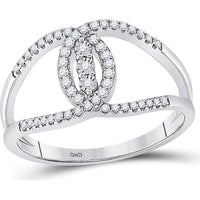 14K White Gold Round Diamond 3-Stone Ring with Illusion-set and Prong-set Diamonds - 1/5 Carat Total Diamond Weight