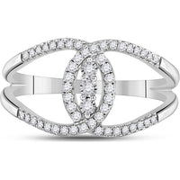 14K White Gold Round Diamond 3-Stone Ring with Illusion-set and Prong-set Diamonds - 1/5 Carat Total Diamond Weight