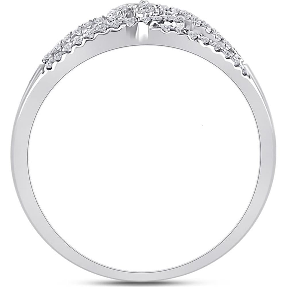 14K White Gold Round Diamond 3-Stone Ring with Illusion-set and Prong-set Diamonds - 1/5 Carat Total Diamond Weight