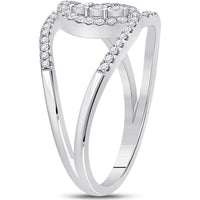 14K White Gold Round Diamond 3-Stone Ring with Illusion-set and Prong-set Diamonds - 1/5 Carat Total Diamond Weight