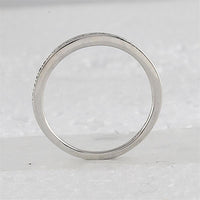14K White Gold Round Diamond and Blue Sapphire 3-Stone Bridal Wedding Ring Set - 7/8 Carat Total Gem Weight